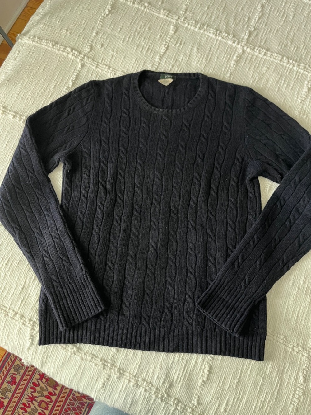 J. Crew navy cable-knit sweater